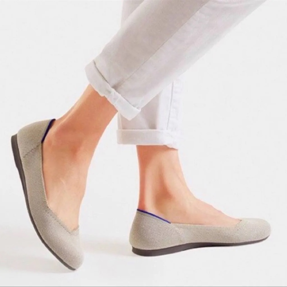 ROTHY’S The Flax Birdseye Flats In Light Grey. 6.5.